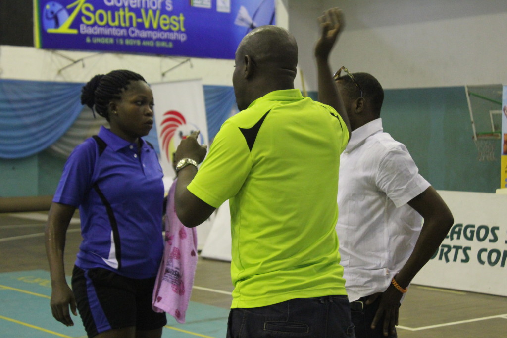 Women's Final: Coaches giving tactical instructions to Tosin...